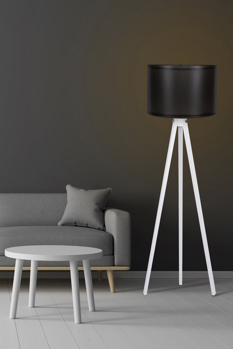 Opviq Lámpara de Pie Blanco y Negro Opviq Lámpara de Pie Blanco y Negro